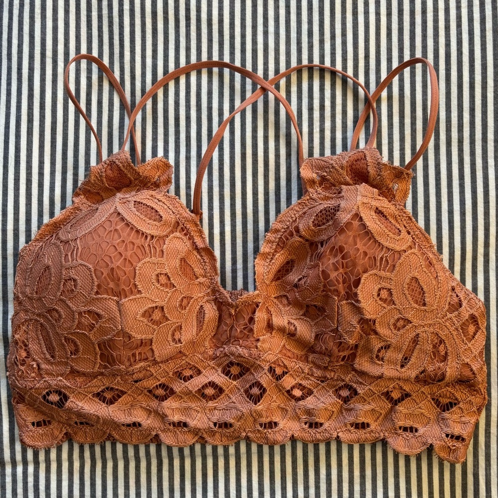 Bralette Crochet Lace Crisscross Strap Back
